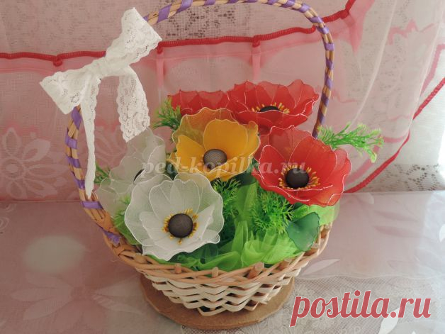 Маки из капрона. Мастер-класс