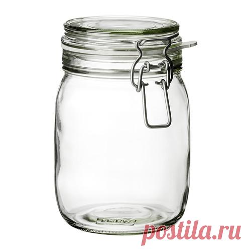 КОРКЕН Банка с крышкой - IKEA IKEA - КОРКЕН, Банка с крышкой, Плотно закрывающаяся крышка позволяет хранить джемы и желе домашнего приготовления.Благодаря плотно прилегающей крышке вкус и запах содержимого дольше сохраняются.Контейнеры с герметичной крышкой надолго сохранят свежесть и аромат сыпучих продуктов.Прозрачный материал, из которого сделана емкость, позволяет увидеть содержимое независимо от того, где она стоит.