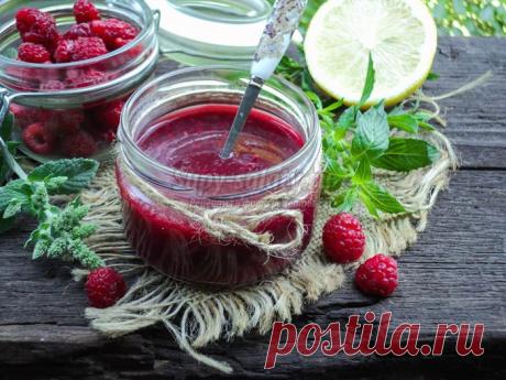Малиновый джем с мятой - еще более ароматный и вкусный, чем сваренный только из ягод