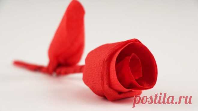Как Сделать Розу из Салфетки - Лайфхак (Napkin Rose Intruction)
