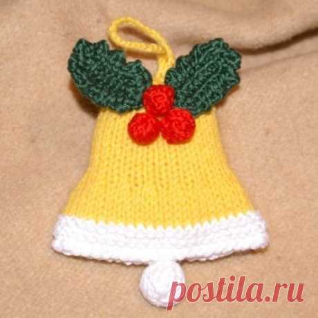 ​Вязаные ёлочные украшения: колокольчик — DIYIdeas