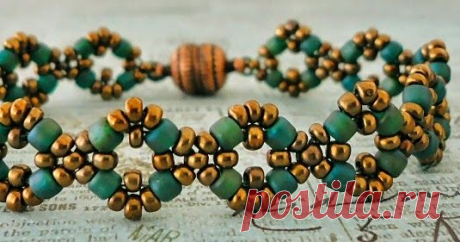 Bracelet of the Day: Double Diamond - Copper &amp; Teal