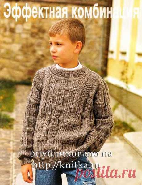 Свитер для мальчика спицами.
