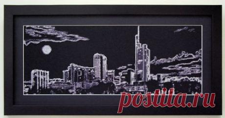 вышивка крестом цветы на черной канве - Поиск в Google