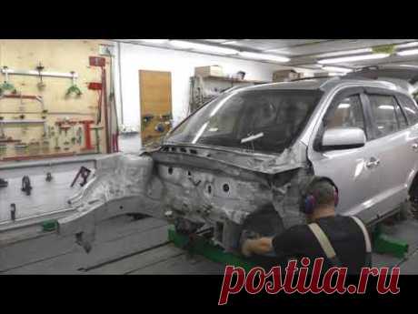 Санта Фе, продолжаем лонжеронить. Body repair after an accident.