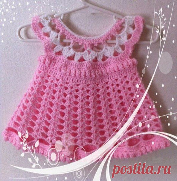 Платье для маленькой девочки крючком. Схема вязание крючком девочка платье | Лаборатория домашнего хозяйства