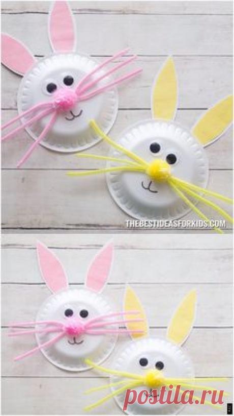 Ein lustiges und einfaches Osterhandwerk für Kinder! Erfahren Sie, wie Sie mit diesem einfachen Pappteller Osterhasen basteln. Kinder werden es lieben, sie zu machen! #Pappteller #Easter #Bunny #Craft