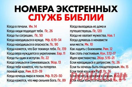 Номера экстренных служб Библии, когда кажется, что Бог покинул тебя - Калейдоскоп событий Молитву о прощении грехов Иоанна Златоуста знаю наизусть как «Отче наш». Но бывают ситуации в жизни, когда нужна помощь Господа. И обратиться к нему и попросить поддержки и заступничества лучше […]