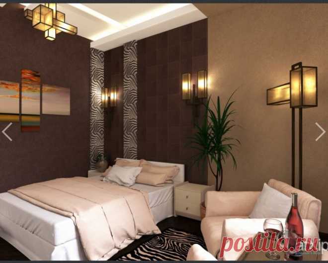 Дизайн интерьера, зd визуализация - Проект "Hotel room in African style, гостиничный номер в африканском стиле."