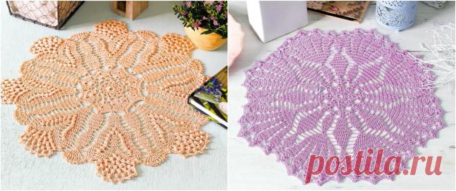 Две круглые салфетки-снежинки, связанные крючком Возможно, кому-то идея вязать салфетки крючком покажется старомодной. Мы совершенно с этим не согласны, ведь так красиво вязаные салфетки смотрятся в интерьере, если правильно подобрать узор и цвет. 
Например, сейчас на улице зима и думается про красавицы-снежинки. А можно закрыть глаза и представить себе первые весенние цветочки. Вязание крючком - волшебное дело, достаточно изменить цвет пряжи и узор салфетки меняет тему. В...