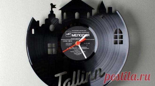 Часы из старых виниловых пластинок