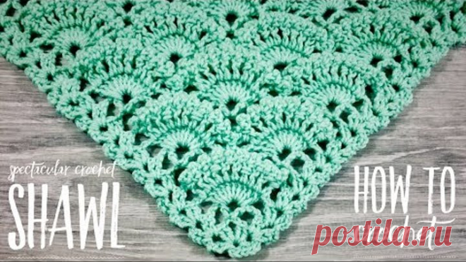 Вяжем ШИКАРНУЮ ШАЛЬ / БАКТУС КРЮЧКОМ / HOW TO CROCHET SHAWL