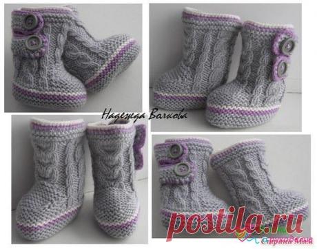 Пинетки-сапожки спицами / Вязание как искусство!