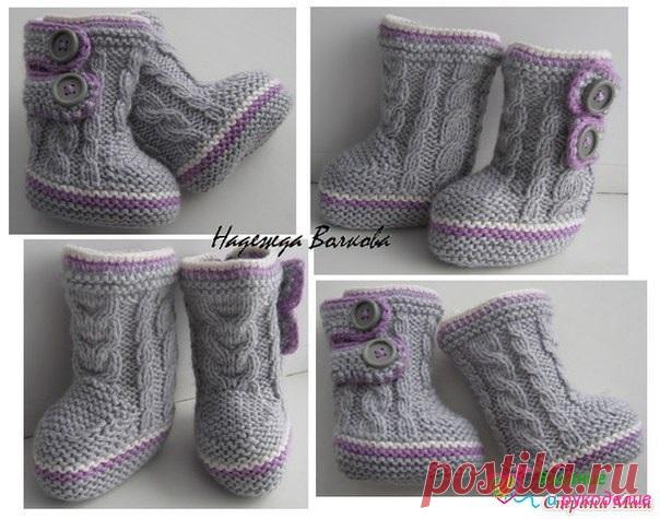 Пинетки-сапожки спицами / Вязание как искусство!
