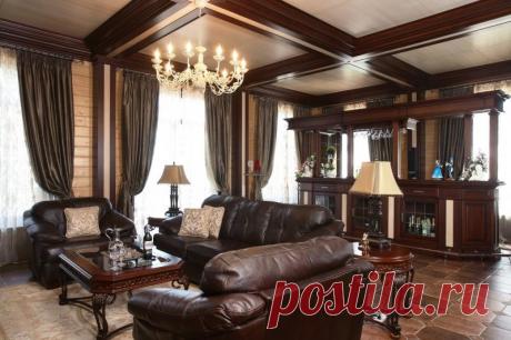 Дизайн гостиной деревянного дома фото