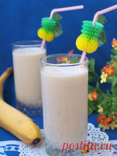 Молочный банановый коктейль фото рецепт приготовления
