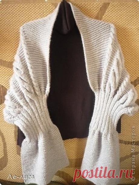 Шарф-накидка (Вязание спицами) | Журнал Вдохновение Рукодельницы