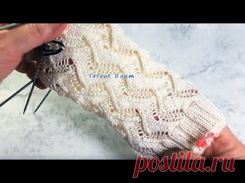 Ажур для кругового вязания спицами.