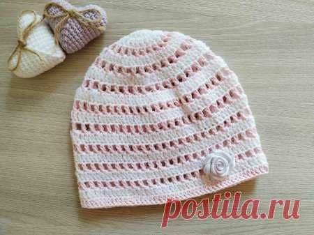 Вяжем нежную шапку на лето крючком » «Хомяк55» - всё о вязании спицами и крючком