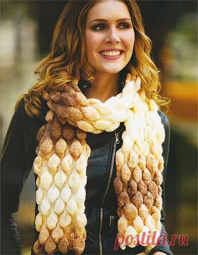 Шарф с объемным рисунком | Искусница