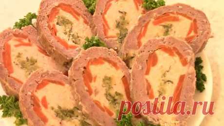 Вкусный несложный рулет из фарша