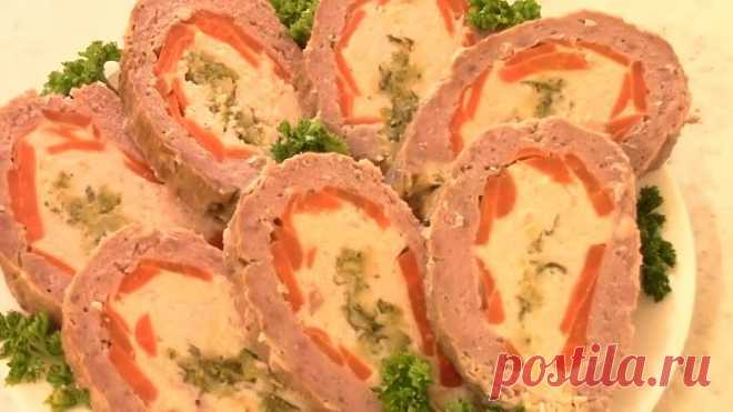 Вкусный несложный рулет из фарша