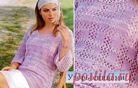 Узор (65) | Ажурный узор "клетка" спицами
#ажурные_узоры
Симпатичный аккуратный рисунок - клетка. Хорошо смотрится на готовом изделии в светлых тонах.