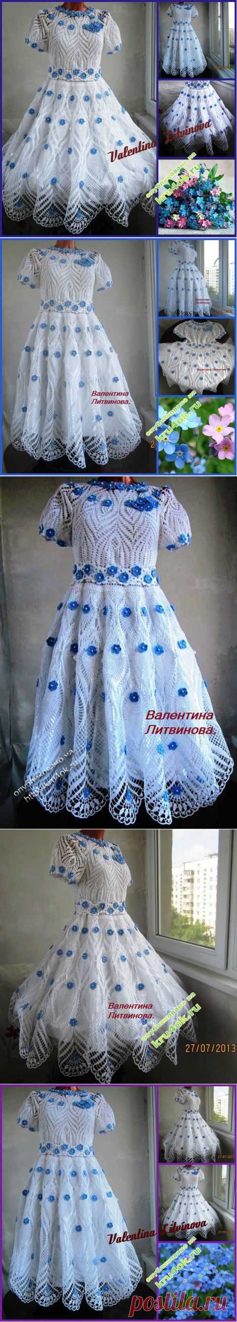 &#171;Незабудка в белом ажуре&#187; - вязание крючком на kru4ok.ru