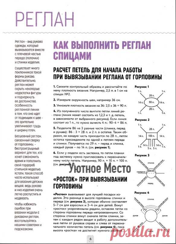 Как выполнить реглан спицами (Уроки и МК по ВЯЗАНИЮ) — Журнал Вдохновение Рукодельницы