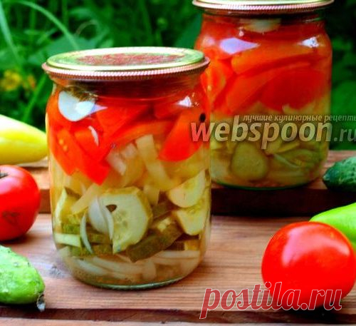 Салат из огурцов, помидоров и перца на зиму