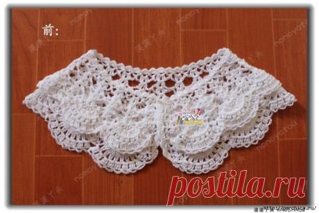Двойной воротничок крючком