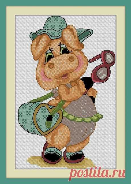 Piggie Cross Stitch PDF Pattern Download Cross Stitch | Etsy