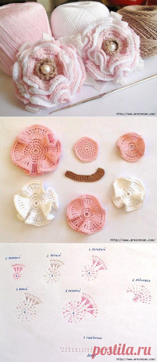В копилку: винтажный цветок крючком.