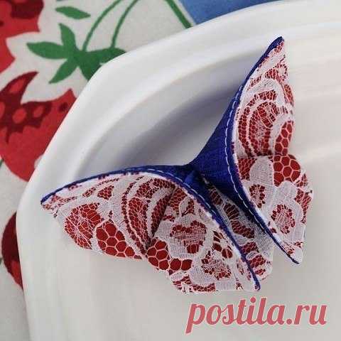 Бабочки из ткани в технике оригами