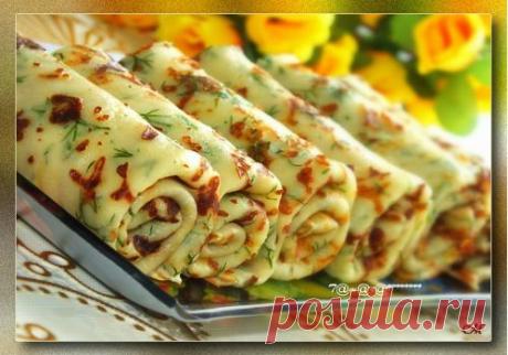 Сырные блины с зеленью