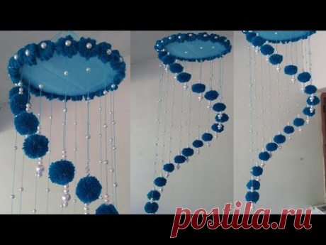 Woolen Wall hanging|Easy Yarn Ceiling hanging | Yarn Decor