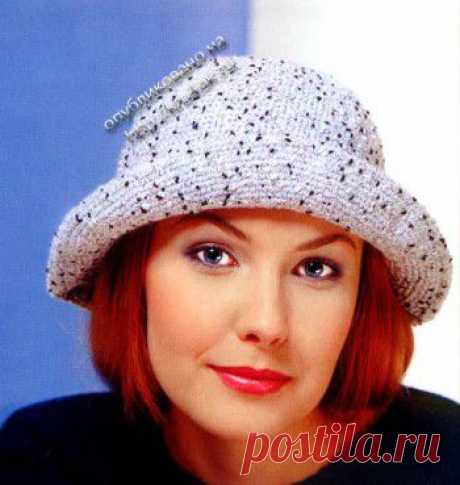 Шляпка из фасонной пряжи крючком / kru4ok.ru