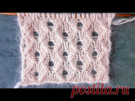 Интересные ажурные ромбы из удлиненных петель