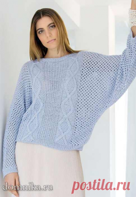 Пуловеры вязаные спицами с описанием женские креативные весна 2019