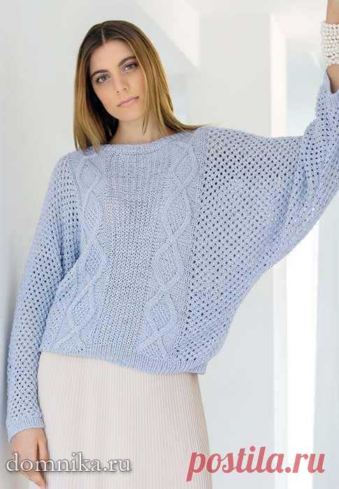 Пуловеры вязаные спицами с описанием женские креативные весна 2019