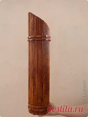 Бамбуковая ваза из газетных трубок | Страна Мастеров