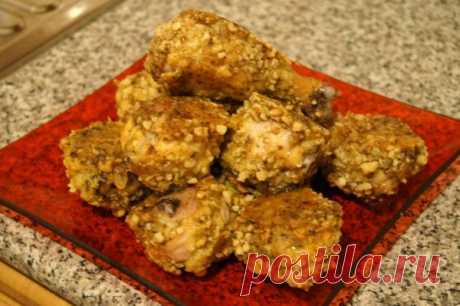 Запеченные куриные ножки в грецких орехах | Ваши любимые рецепты