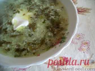 Рецепт: Зеленый борщ с щавелем без мяса на RussianFood.com