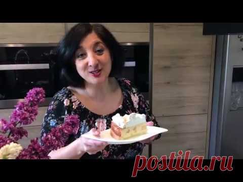 Изумительно вкусный немецкий  Творожно-Сливочный Пирог с нарезной Грушей и Безе!!!!