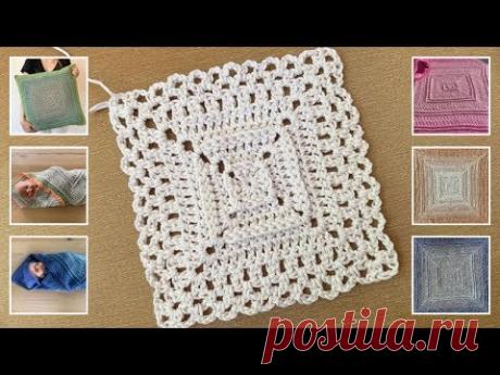 SIMPLE GRANNY SQUARE WITH TEXTURE - FREE CROCHET PATTERN