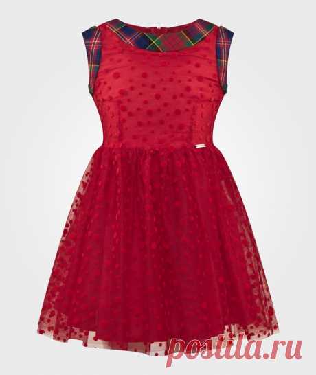 Junior Gaultier - Red Tulle Spot Party Dress - ru.babyshop.com