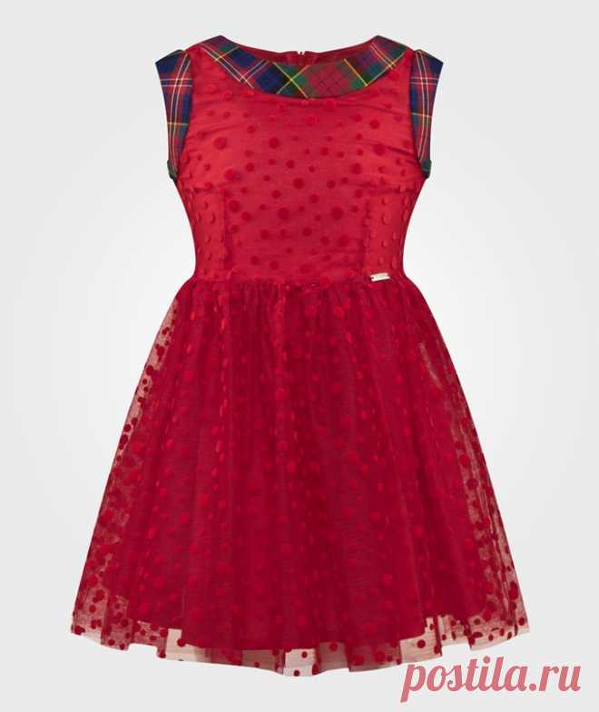 Junior Gaultier - Red Tulle Spot Party Dress - ru.babyshop.com
