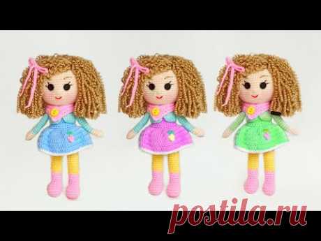 Каркасная кукла Лизи крючком . Бесплатный мастер класс . Amigurumi doll patterns .Часть 4