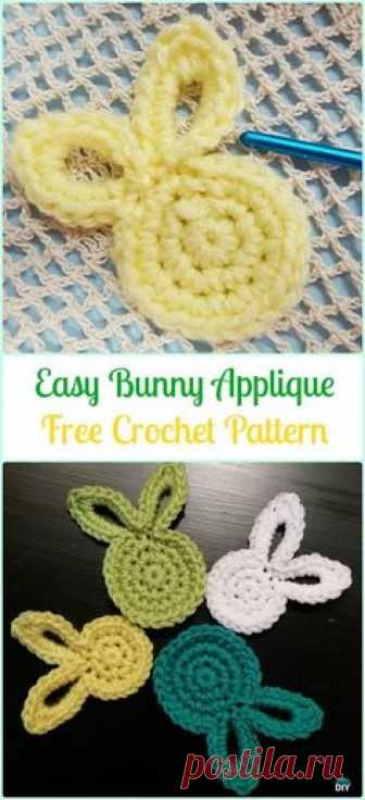 Crochet Easy Bunny Applique Free Pattern-Crochet Bunny Applique Free Patterns