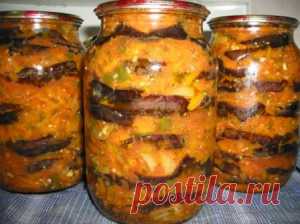 Соленые баклажаны с овощами на зиму